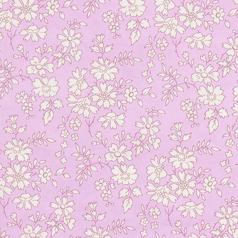 White floral pattern on a purple background