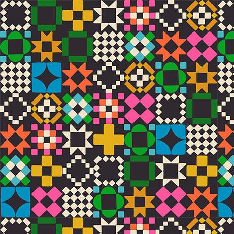 Colorful geometric quilt pattern 