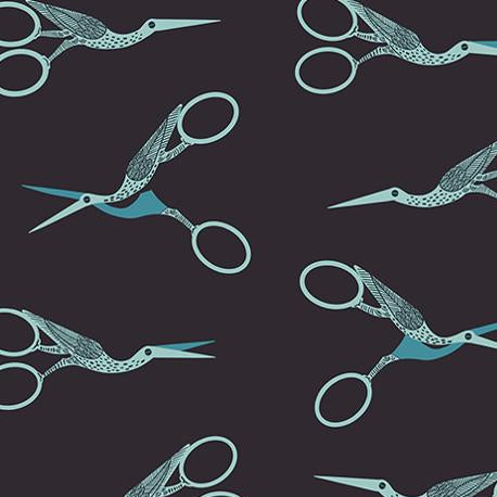Pattern of scissors on a dark background 