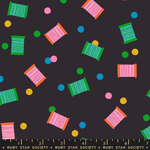 Spools Soft Black | Ruby Star Society 1-800 Notion Fabric