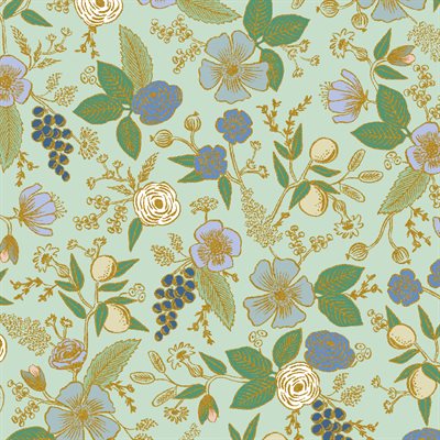 Floral pattern with flowers and leaves on a light blue background