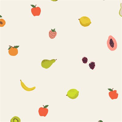 Pattern of various fruits on a light background