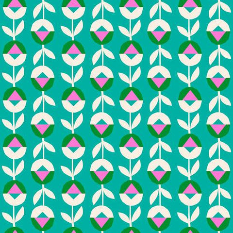 Ruby Star Society Eye Candy Flower Chain Tropic - SALE 4.5 m (5 yard) Quilt Backing $59 CAD