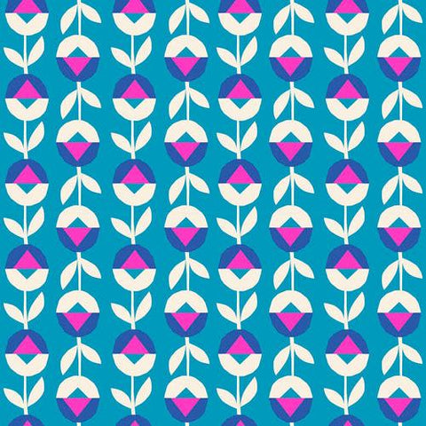 Ruby Star Society Eye Candy Flower Chain Cerulean - SALE 4.5 m (5 yard) Quilt Backing $59 CAD