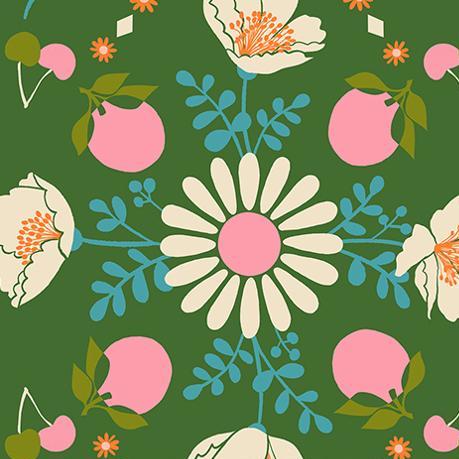 Ruby Star Society Juicy Poppy Garden Sarah Green  - SALE $14/metre CAD