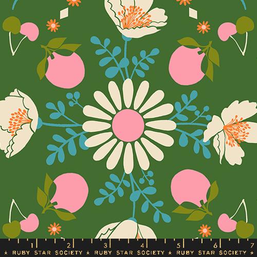 Ruby Star Society Juicy Poppy Garden Sarah Green  - SALE $14/metre CAD