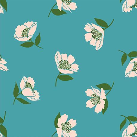 Ruby Star Society Juicy Fluttering Dark Turquoise - SALE 4.5 m (5 yard) Quilt Backing $59 CAD