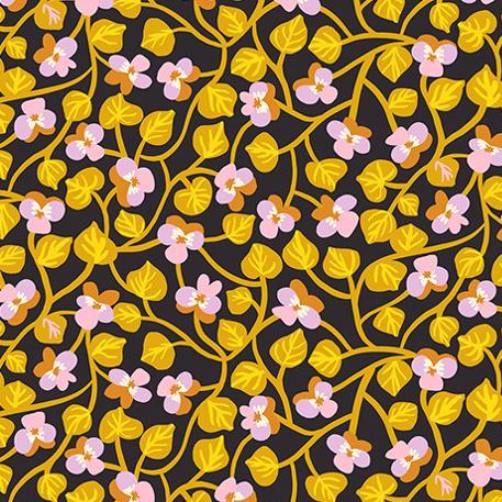 Ruby Star Society Bird is the Word Pansy Soft Black - SALE 4.5 m (5 yard) Quilt Backing $59 CAD