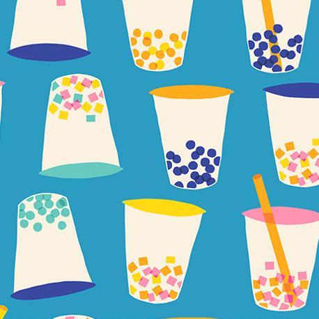 Ruby Star Society Eye Candy Boba Tea Cerulean - SALE 4.5 m (5 yard) Quilt Backing $59 CAD
