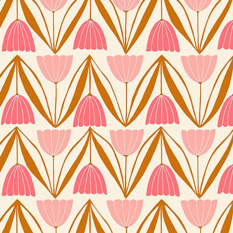 Ruby Star Society Endpaper Tulips Natural - SALE 4.5 m (5 yard) Quilt Backing $59 CAD