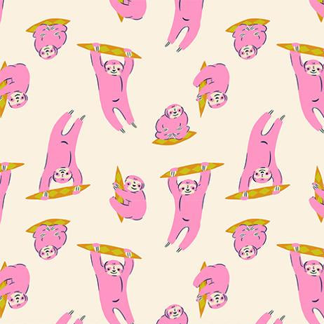 Ruby Star Society Animal Animal Sloth Natural - SALE 4.5 m (5 yard) Quilt Backing $59 CAD