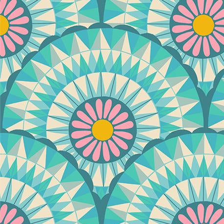 Ruby Star Society Carousels Turquoise - SALE 4.5 m (5 yard) Quilt Backing $59 CAD