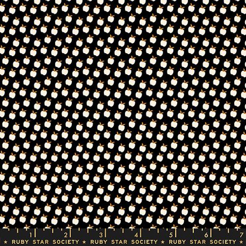 Ruby Star Society Catnap Apples Black - $22/CAD metre