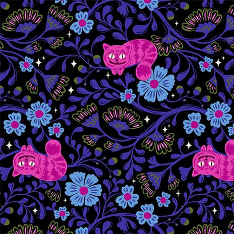 Ruby Star Society Hello Alice Cheshire Black - $22/CAD metre