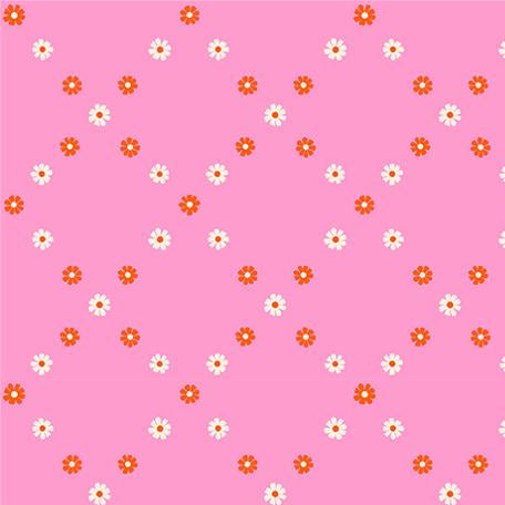 Floral pattern on pink fabric 