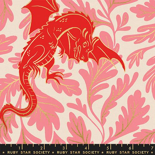 Ruby Star Society Fireglow Dragon Lair Dark Ruby Metallic Canvas