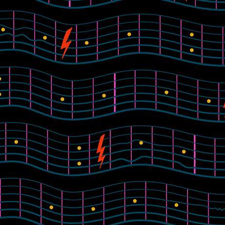 Ruby Star Society Teddy and The Bears Fretboard Black - SALE $14/metre CAD