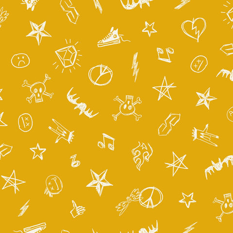 Ruby Star Society Teddy and The Bears Groupie Goldenrod - SALE $14/metre CAD