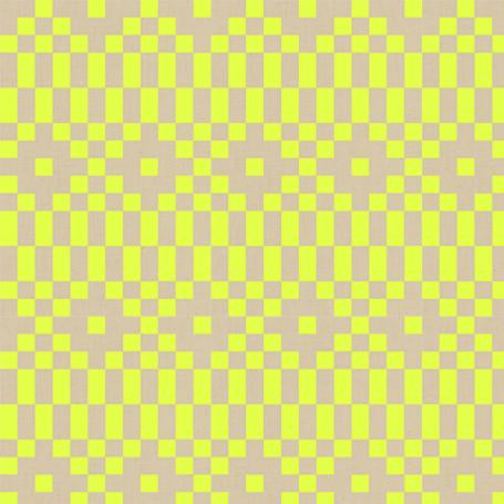 Checkered pattern with green and beige squares on a fabric swatch