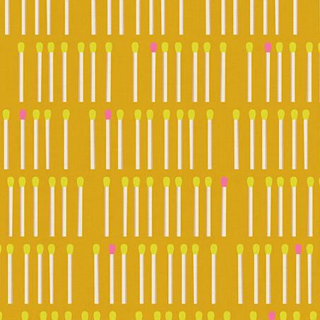 Pattern of matches on a yellow background 