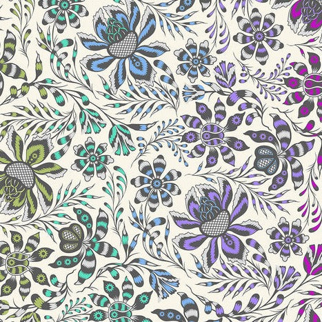 Tula Pink ROAR! Super Wild Vine Mist 108" Wide - SALE 3 yard Quilt Backing $69