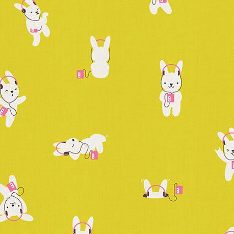 Rabbeats Citron | Ruby Star Society Lofi Linens Fabric