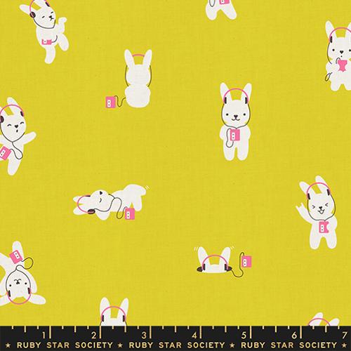 Rabbeats Citron | Ruby Star Society Lofi Linens Fabric