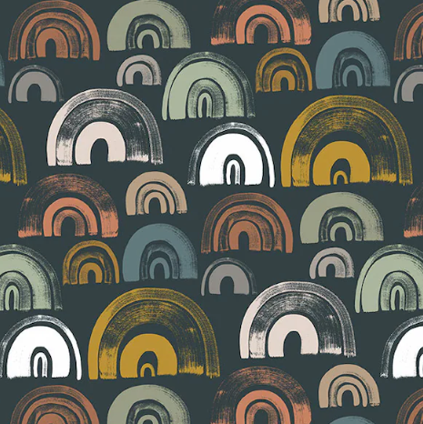 Riley Blake Designs The Waterhole Rainbows Midnight - SALE 4.5 m Quilt Backing $39