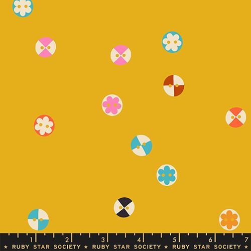Buttons Goldenrod | Ruby Star Society 1-800 Notion Fabric
