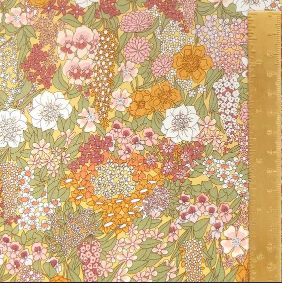 Floral patterned ruler with a ruler on the right side