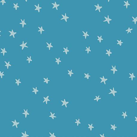 Fabric with star pattern on a blue background