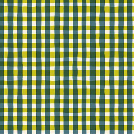 Green and yellow checkered fabric pattern 