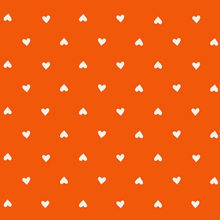 White hearts pattern on an orange background 