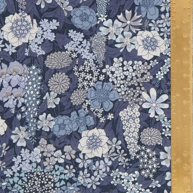 Floral pattern fabric with a ruler on the side