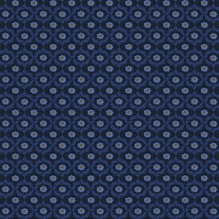 Navy blue fabric with small floral pattern