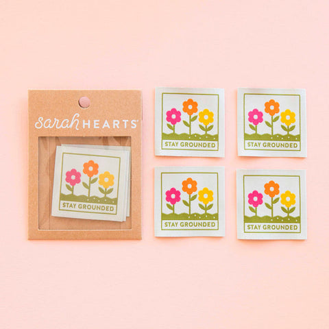 Sarah Hearts Labels - Stay Grounded Large Woven Labels